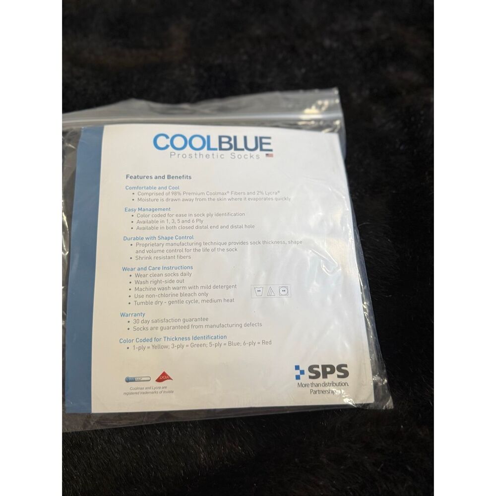 CoolBlue Green 3 Ply Prosthetic Socks CB3MDSH2 Size 1, 2 Length 10-14